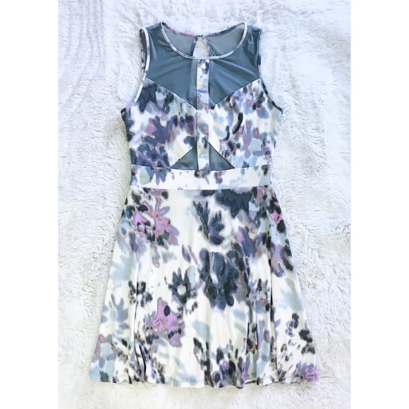 EUC Anthropologie Silence + Noise Mesh Panel & Cut Out Fit/Flare Mini Dress Med. - Picture 1 of 9